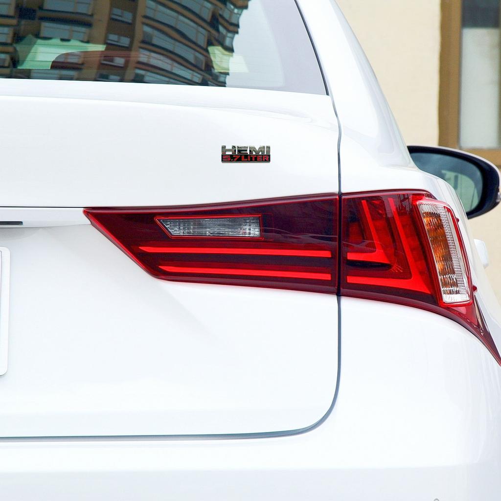 Metal HEMI 5.7 LITER Stickers Are Suitable for Car Trunk Rear Side Body Decorative Decal Accessories