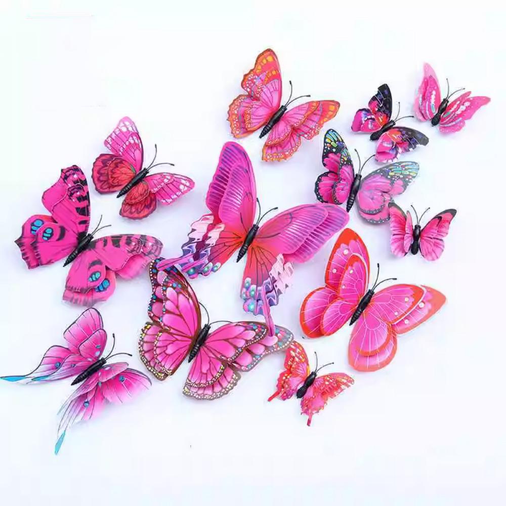 3D Stereoscopic Artificial Butterfly Living Room Decoration Wall Stickers Bedroom Wedding Decor Kindergarten Creative Stickers