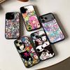 Japan T-Tokidokis Black Silicone Hard Plastic Phone Case For Iphone 17 Air 16 15 14 13 12 11 Pro Max PC+TPU Case