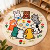 Cartoon Style Carpets for Living Room Bear Pattern Bedroom Decor Round Carpet Thicken Plush Children's Rug Fluffy Soft Floor Mat