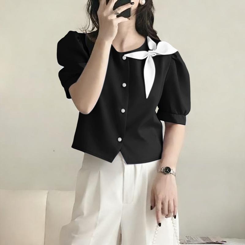 ZANZEA Women Casual Round Neck Summer Short Sleeve Blouse