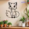 Fox Metal Wall Art Cute Fox Design Weather Resistant Iron Sculpture Garden Bedroom Gift