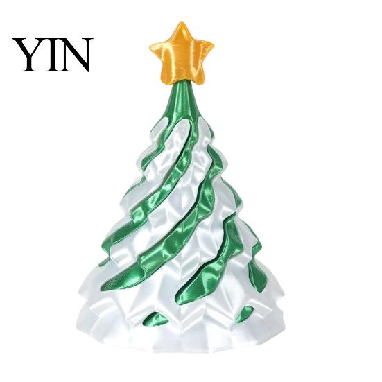 Christmas Stocking Stuffers 3D Printed Spiral Tree, Golden Star Topper Tree Fidget Shape Toys Toy, Cone Desk Decor for Anxiety Stress Relief Portable