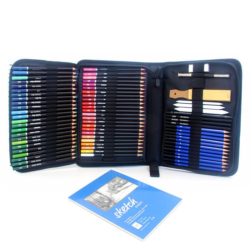 Sketch and Color Set: 35/71/145 Sketch Pencils, 72/120/180 Colored Pencils, 33/42/83/182 Drawing Pens