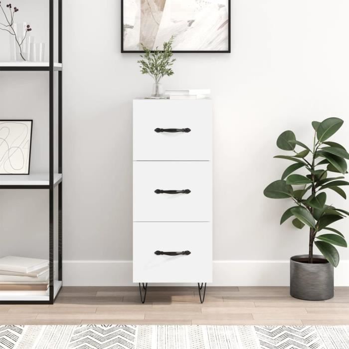 VidaXL Buffet blanc 34,5x34x90 cm bois d'ingénierie 828596