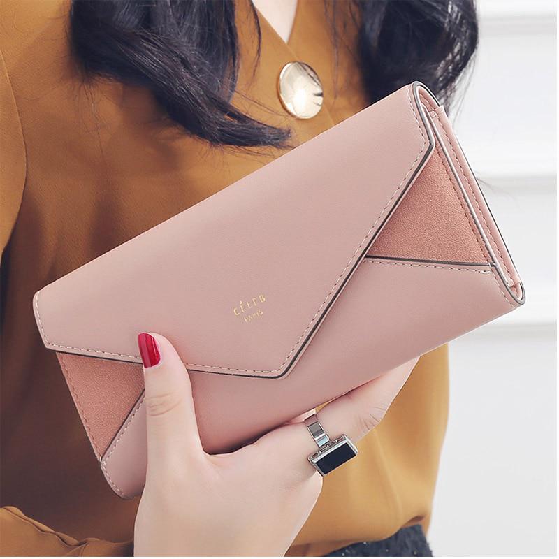 Women Wallets Designer Envelope Clutch For Women Hasp Coin Purse Card Holder Female Long Wallet