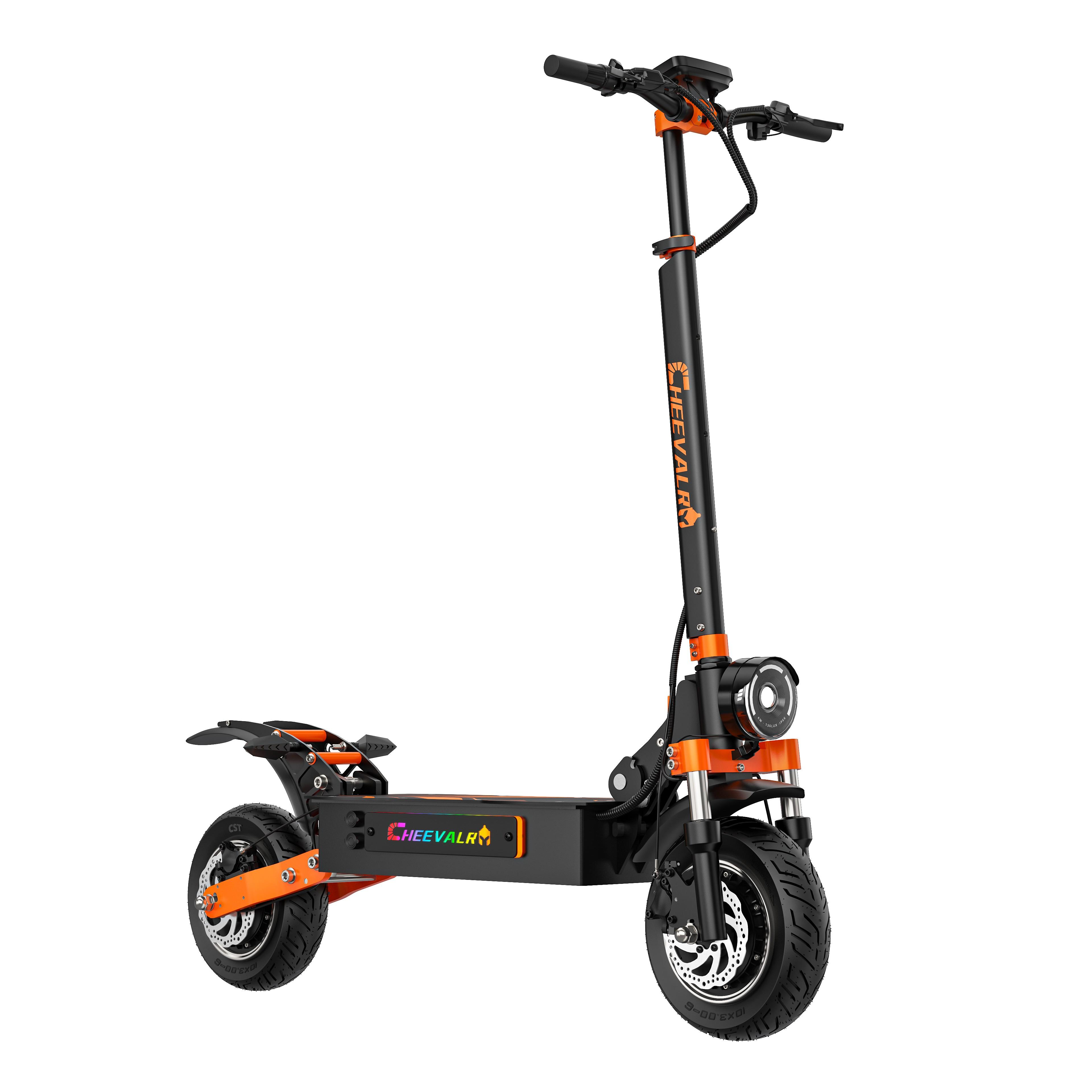 Cheevalry S10 Elektroroller mit zwei Motoren und Blinkern, 52V 36Ah Akku schwarz
