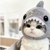 Cartoon Cat Shark Headdress Warm Plush Pet Cosplay Headwear Cat Decorative Hat  Winter Season