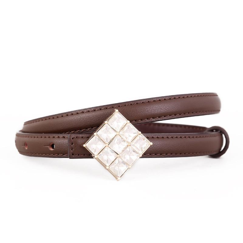 

Women Leather Belt With Silver Buckle For Casual Office And Daily Wear кавовий