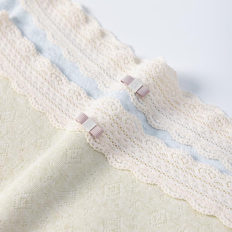 Women's Spring and Autumn Color Cotton 10A Antibacterial Extended Crotch Seamless Underpants