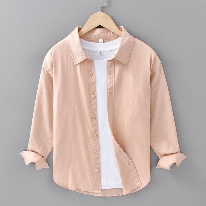 Spring and Summer Linen Long-sleeved Shirt Men's Casual Cotton Linen Shirt Literary Men's Linen Top