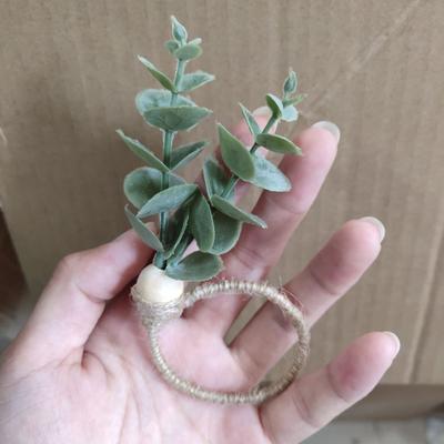 Eucalyptus Leaf Napkin Ring with Wood Bead Unique Design Farmhouse Napkin Holders Christmas Party Table Decoration