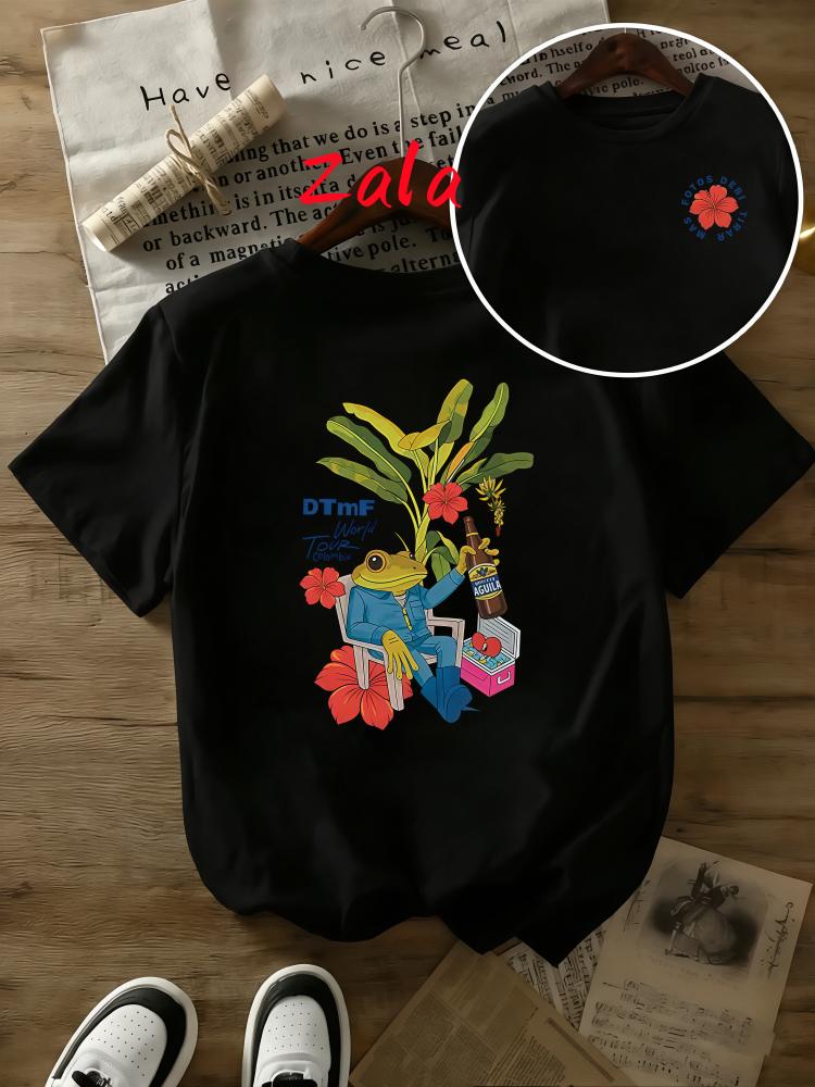 Rapper Bad Bunny Unisexs Tshirt Debi Tirar Mas Fotos Dtmf World Tour Unisex Tshirts Summer Casual Short Sleeved Unisexs Clothing