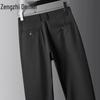 Zengzhi Men's Ice Silk Linen Blend Casual Straight Pants
