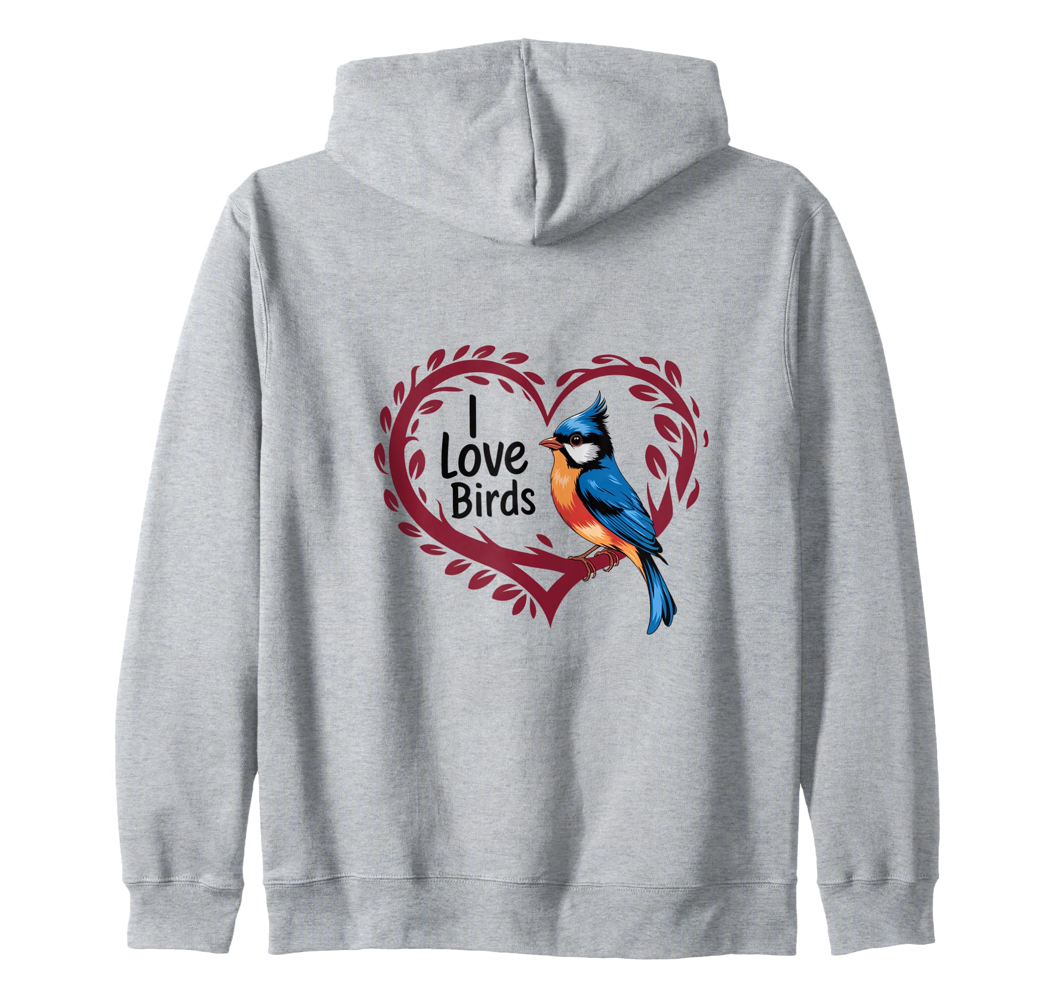 

I love birds zip hoodie серый