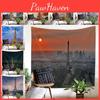 Nordic Paris Eiffel Tower Landscape Polyester Tapestry For Renting House Renovation Student Dormitory Wall Background Hanging Cloth
