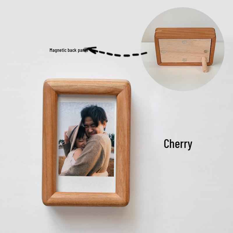 Magnetic Solid Wood 3-inch Mini Photo Frame for Polaroid Prints
