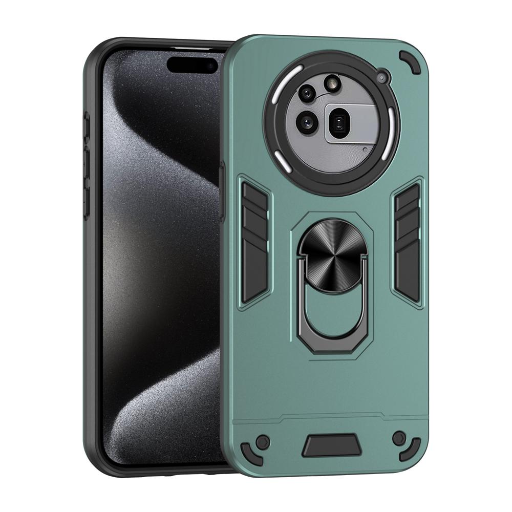 KEYSION Stoßfestes Panzergehäuse für Nothing Phone 3A Pro, weiches Silikon + PC-Ringständer, Telefonrückseite für Nothing Phone 3A Pro