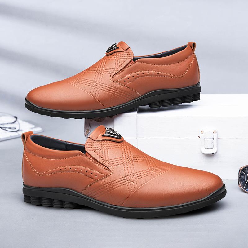 New Mens Shoes Casual Slip On Formal Luxury Brands Shoes Men Loafers Moccasins Genuine Leather Driving Shoes Evening Dress