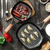 Portable 9.5Inch Nonstick Cooking Pan With Striped Bottom Skillets For Even Heat Distribution And Easy Cleaning