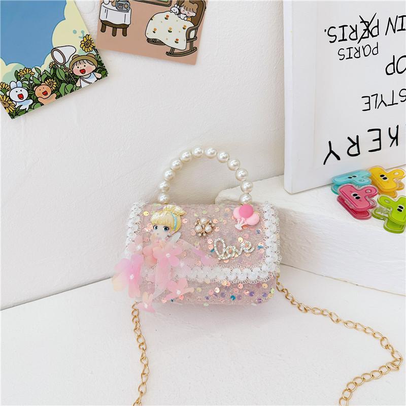 Charming Children's Mini Bag With Soft Polyester Material And Lovely Pearl Accents