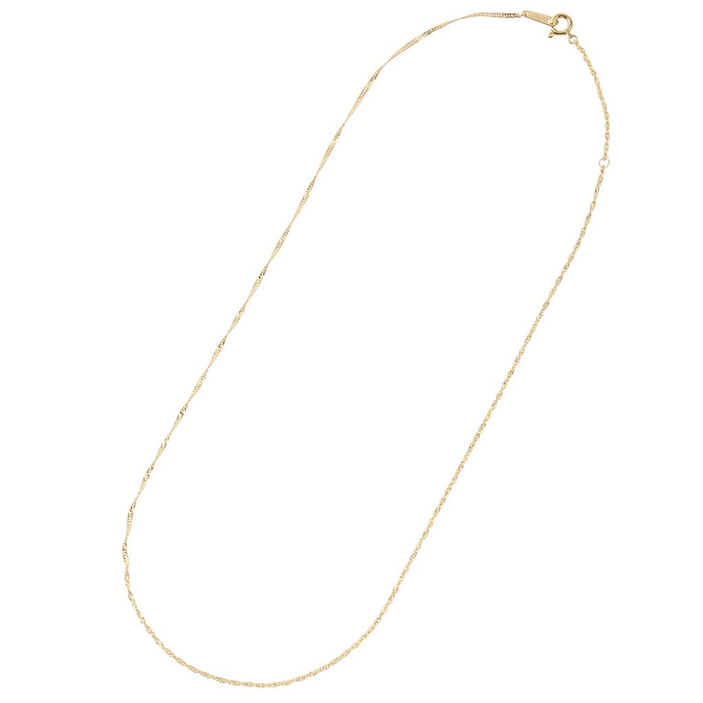 K18 Screw Certified 18K Gold Necklace [FAIRY CULLET] Chain, 40cm, Approx. 1.1mm Wide, Approx. 1.1g,