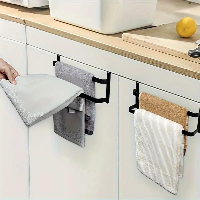 2-Tier Over-the-Cabinet-Door Towel Rack, Holder for Hand, Dish & Bath Towels. For Kitchen, Bathroom & Shower Door.