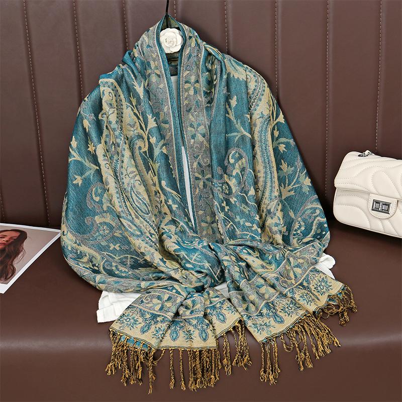 Luxury Brand Autumn Cashmere Pashmina Shawl Lady Wrap Warm Winter Scarves Design Print Female Foulard Cotton Stoles Scarf