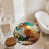 Flower Fox,Round Area Rug,Carpet Rug for Living Room Bedroom Sofa Playroom Decor,Non-slip Floor Mat