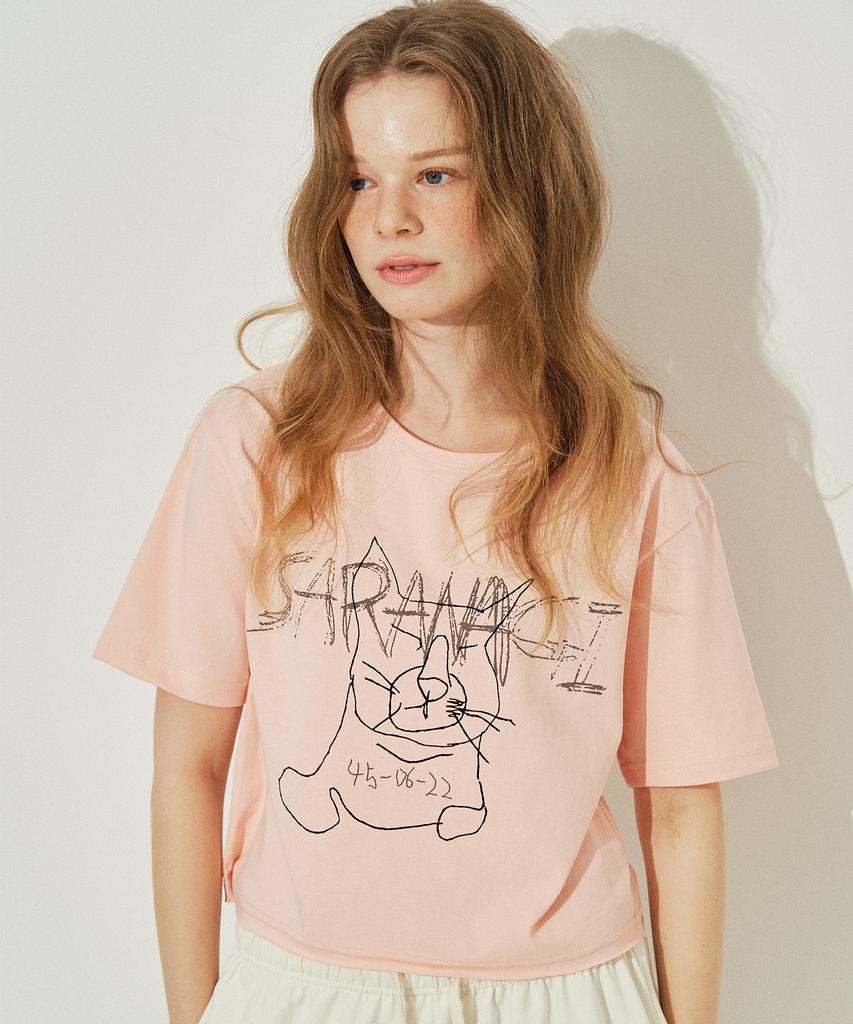 SARANAGI Se0525-Crop T-Shirt(Pink)