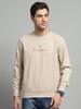 Men Regular Fit Beige Sweatshirt