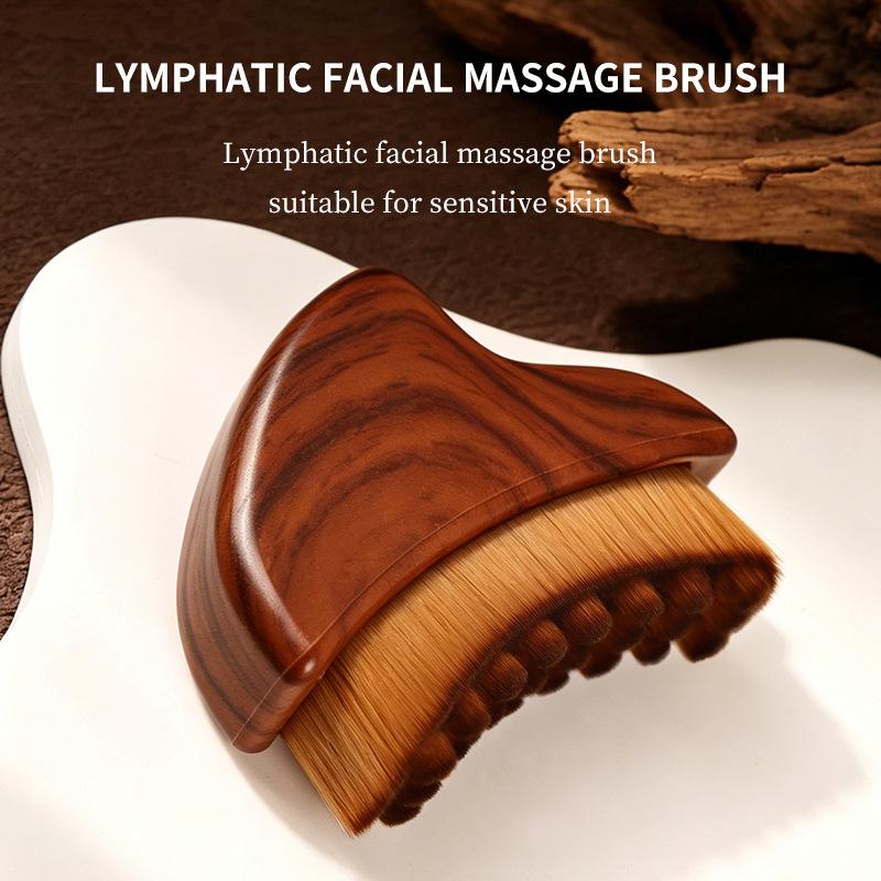 Lymphatic Contour Face Brush Guasha Scraping Chin Sculpting Tool Face Brush Drainage Massager Brushing Facial Massage Beauty