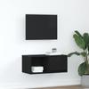 TV Cabinet Black Oak Effect 60x31x25.5 cm Engineered Wood