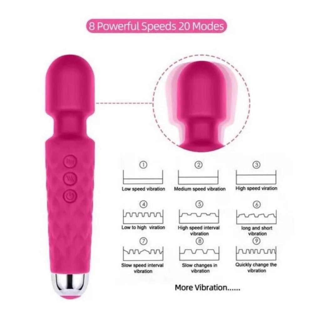 Leistungsstarker Zauberstab, 8 Geschwindigkeiten und 20 Vibrationsmuster, AV-Vibrator, Sexspielzeug für Frauen, Klitoris, Sexshop, G-Punkt, vibrierender Dildo, Bullet