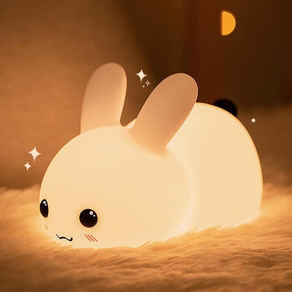 Night Lights for Kids,Light Silicone for Baby Nursery,Portable USB Rechargeable Bedside Lamp for Toddler's Room,Easter Gifts for Child and Teen Girls