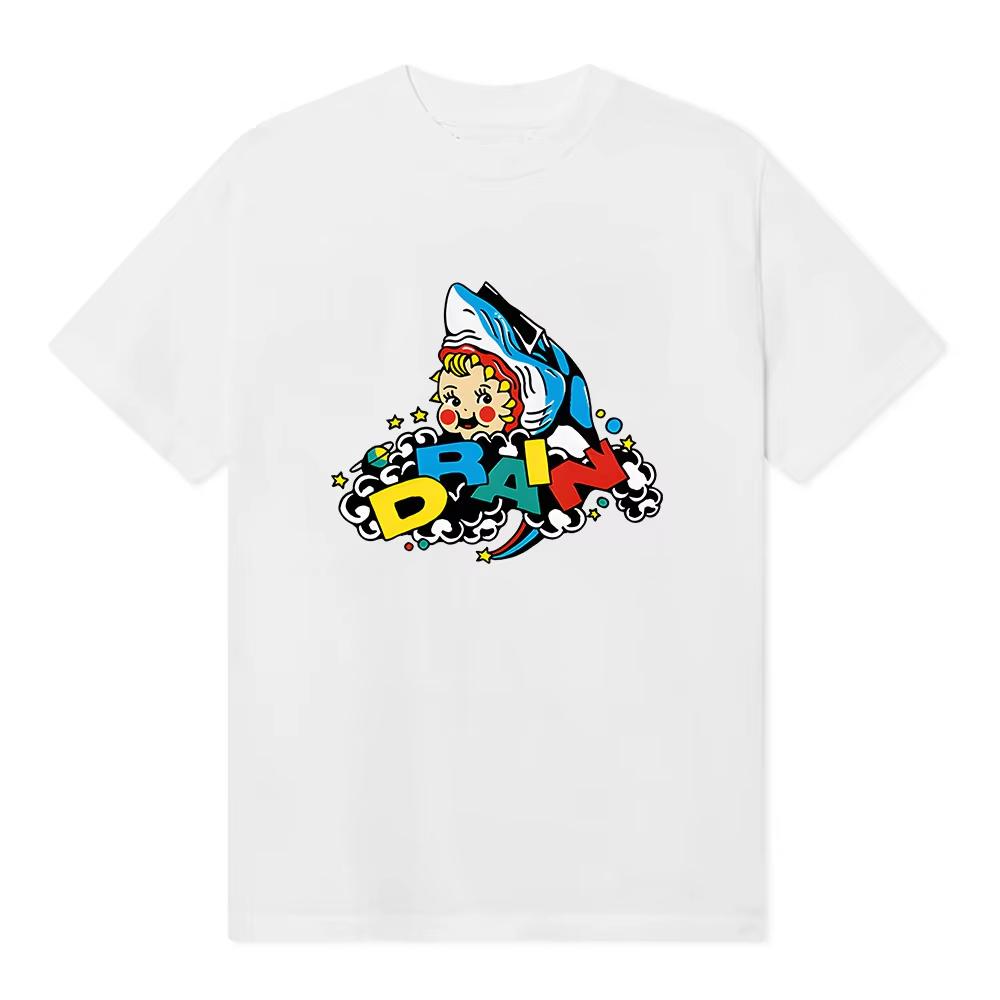 DRAIN RAINBOW RINGER TEE IS YOUR FRIEND Album Graphic Tshirts Short Sleeve Cotton Male 2026 Spring summerUnisex Streetwear L