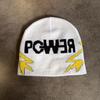 Solid Color Letter Pgwer Trendy Pattern Knitted Hat Wind Protection Teens For