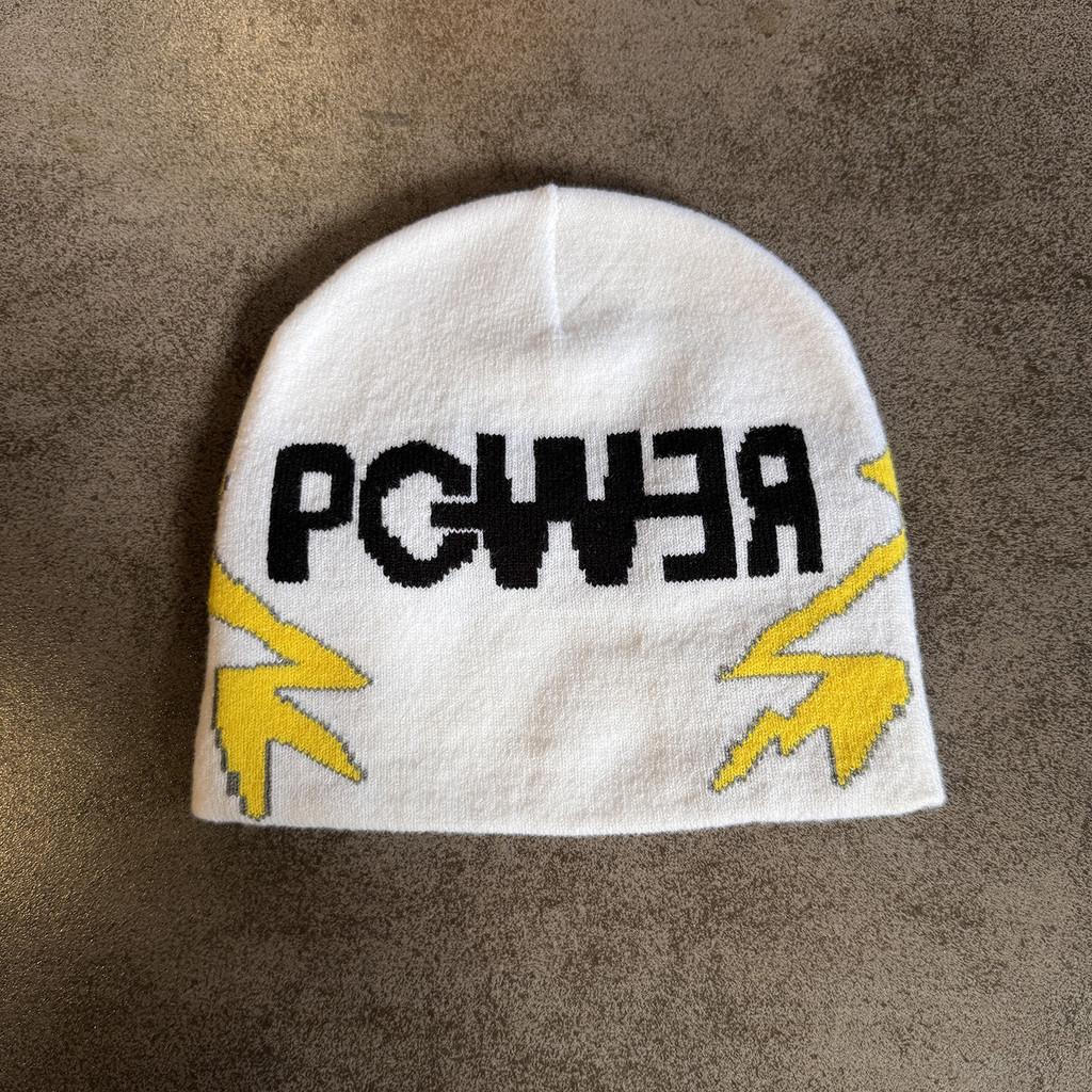 Solid Color Letter Pgwer Trendy Pattern Knitted Hat Wind Protection Teens For