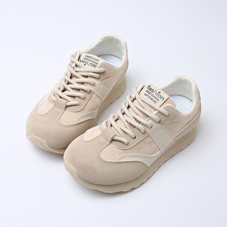 Cocoa Latte~ Women's Shoes Sneakers Forrest Gump Shoes 2025 Spring and Autumn New Casual Platform Splicing German Training Shoes
