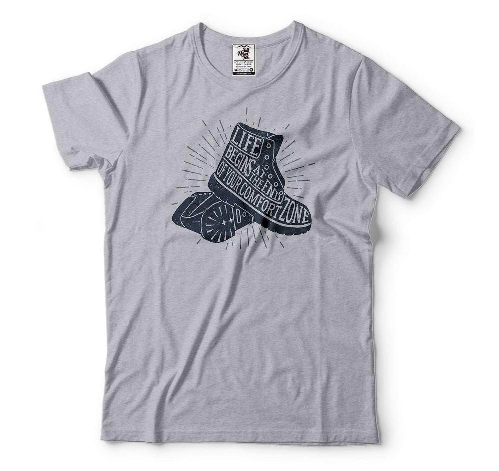 Life Begins At The End Of Your Comfort Zone Shirt Motivational Inspirational Tee Unisex T-Shirt XL