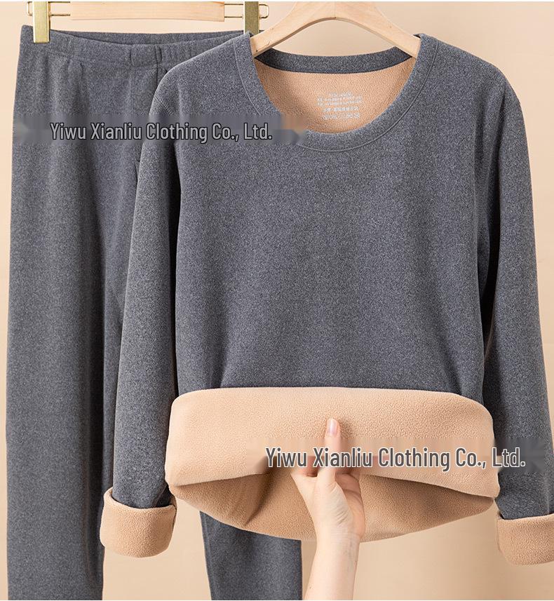 Men’s and Women’s Cozy Velvet Thermal Underwear Set for Autumn and Winter