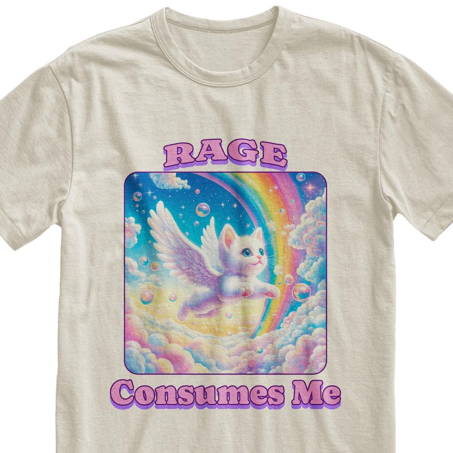Rage Consumes Me Cat T-shirt: Funny Meme Pussy Shirt L