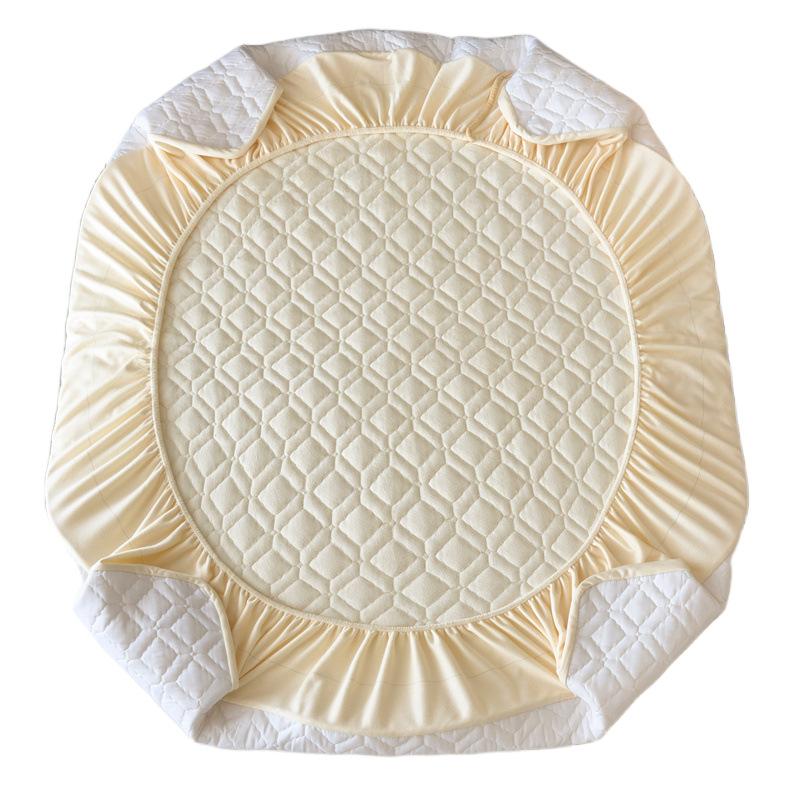 Winter 3D Carved Tafu Velvet4-Pcs Set, Mattress Padded Non-Slip Bedspread Thickened Solid Color Milk Velvet 3-Pcs Set