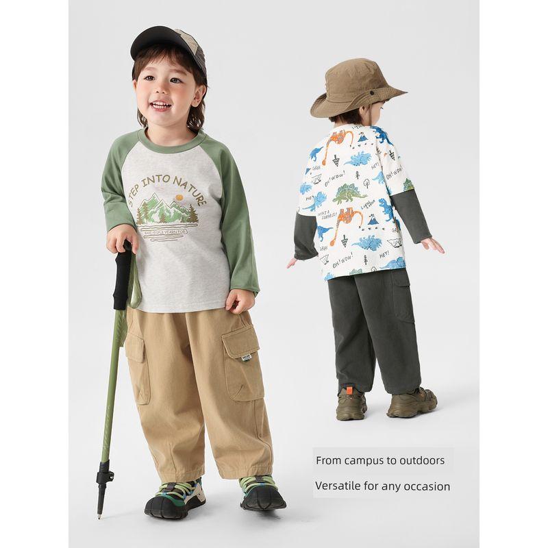 Right European Style Boys' Versatile Cargo Pants 2026 New Spring and Autumn Long Pants Children's Clothing Baby Straight-Leg Long Pants