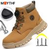 New Men Boots Work Safety Shoes Rotating button Security Boots Steel toe shoes Puncture-Proof Protection Boots Industrial Shoes