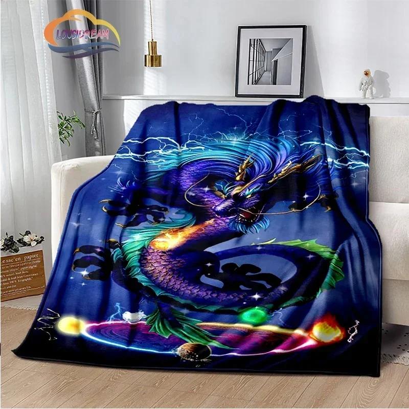 Dragon Blanket 3D Printing Animal Art Soft and Comfortable Sofa Bed Bedroom Decorative Bedspread Travel s