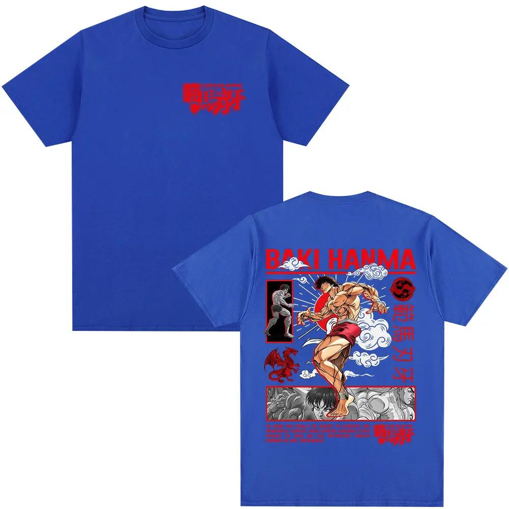 Anime Baki The Grappler Tshirt Hanma Yujiro Gym Short Sleeve Tshirts Unisexs Women Oversized Cotton Casual Tee Shirts Streetwear