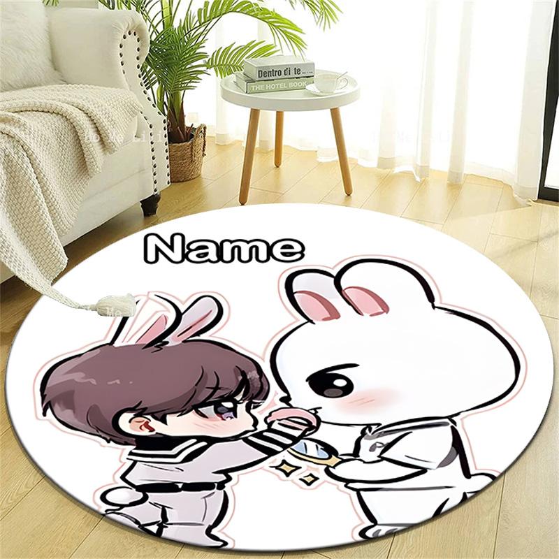Personalized K-Kpop Team Round Chair Office Rug - Perfect for Mat, Office Chair & More - Ideal Gift for Birthdays and Holidays