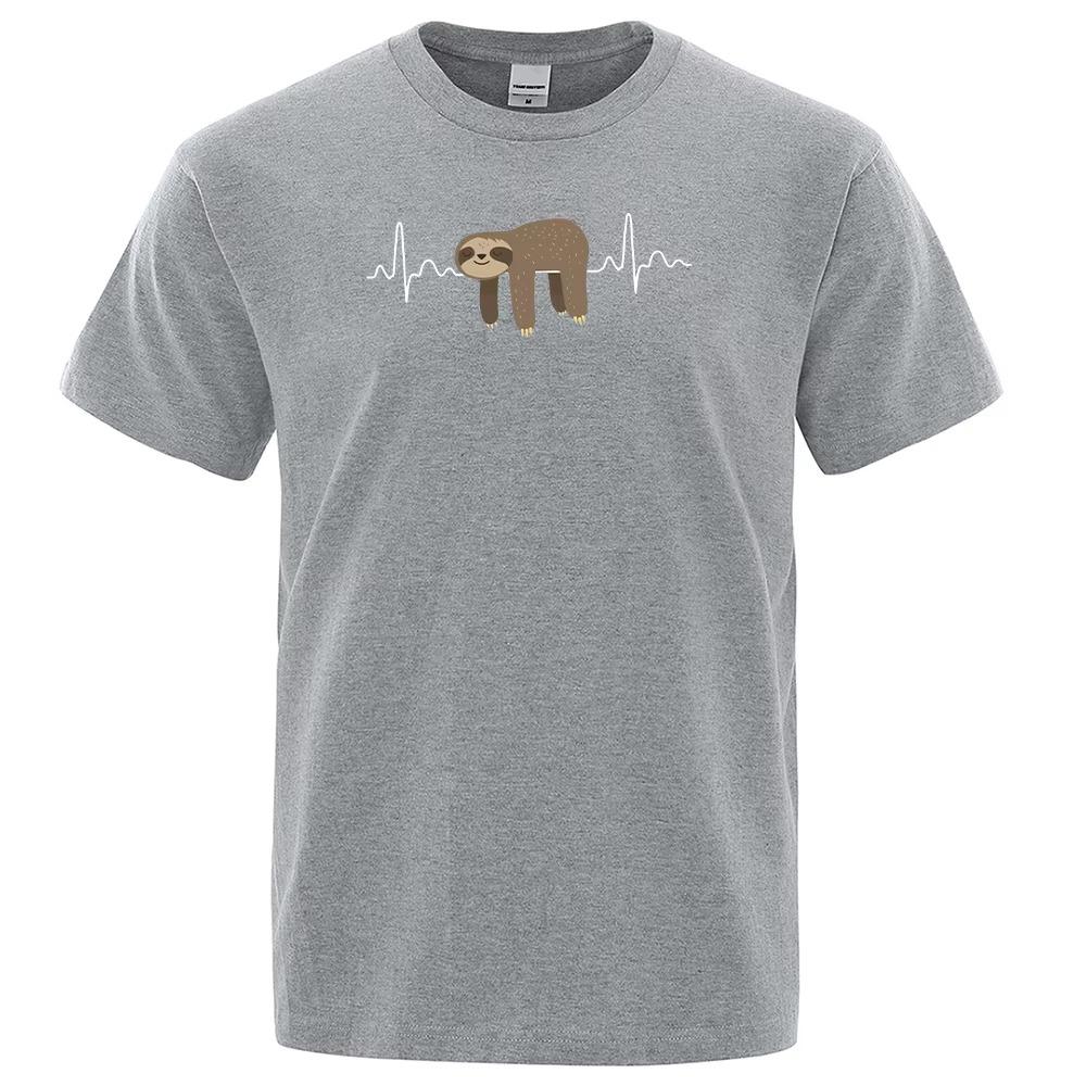Sloth Resting On Tummy Printing Mans T Shirts Crewneck Soft T-Shirts Comfortable S-XXXL Tee Shirts Oversized Casual T-Shirt Man