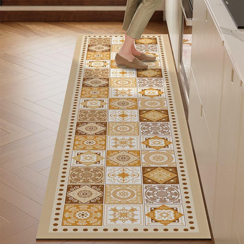 Kitchen Floor Mat Dopamine Color Style Carpet Water-absorbing Quick-drying Oil-absorbing Rug Diatom Mud Non-slip Long Strip Mats